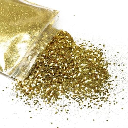 50g Holographic Laser Nail Glitter Powder Sparkly Gold Silver Nail Fine Glitter Dust Nail Art Decorations