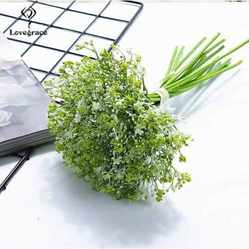 Lovegrace Fake Babysbreath Artificial Flowers for Wedding Bouquets 16 Head Artificial Flower Party Garden Home Decoration Flower