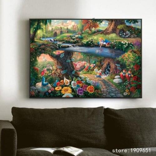 No frame classical Thomas cartoon girl landscape oil painting canvas printings printed on cotton wall art decoration picture