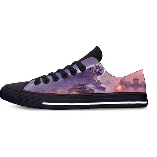 Anime Cartoon Game World Of Tanks Tank Fashion Casual Cloth Shoes Low Top Lightweight Breathable 3D Print Men Women Sneakers