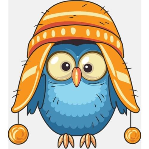 Hot Sell Personality A Cute Velvet Hat Owl Car Sticker Decal Accessories Vinyl PVC 13cm*12cm Motorcycle Waterproof Reflective