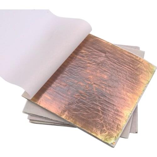 14x14cm Colorful Imitation Gold Leaf Sheet Variegated Gold Foil 50pcs/booklet for Nail Gilding Craft Paper Furniture Decoration