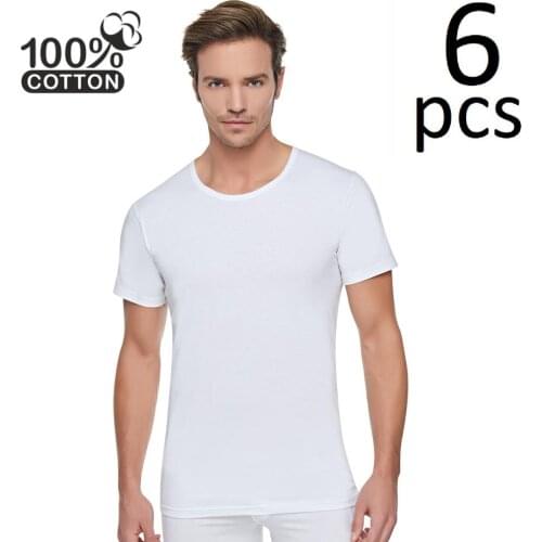 Men half sleeve Undershirt for 6 PCs Cotton Fabric Men 'S T-Shirt casual Tooling Summer and winter Season for Big Sizes up to