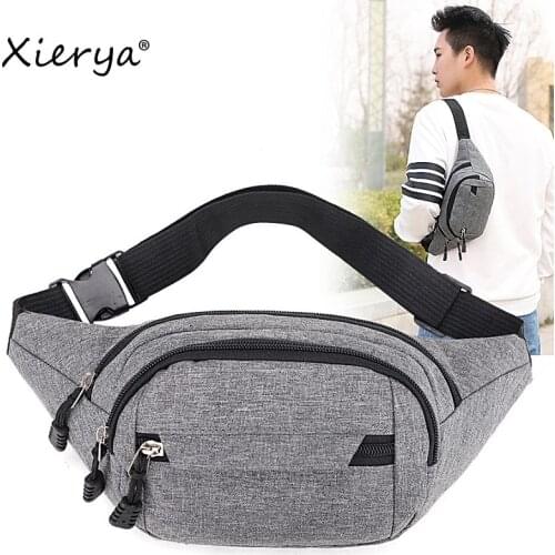 Xierya Men Chest Bag Coupl Waist Bag Multi-functional Anti Sprinkling Wear-resistant Outdoor Sports Bag Mobile Wallet Cash Purse