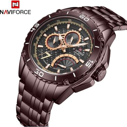 Men Watches Naviforce 30M Waterpoof Fashion Casual Watches Lumious Hands Sports Watch Stainless Steel Clock Relogio Masculino