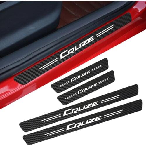 Car Door Sill Guard Sticker Film 4pcs Anti Scratch Carbon Scuff Pedal Guards Cover for Chevrolet Cruze Colorado Spark Captiva