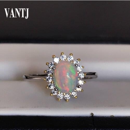 Real Natural Opal Rings Sterling 925 Silver for Women Sparkling Gemstone Anniversary Party Classic Fine Jewelry Gift Collier