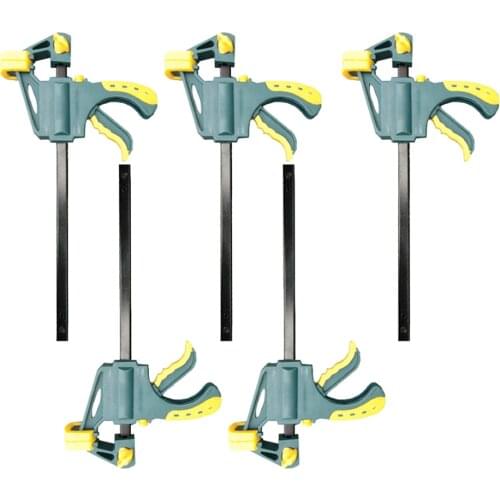 New 4 inch 3/4/5pcs Woodworking Bar F Clamp Clip Hard Grip Quick Ratchet Release DIY Carpentry Hand Vise Tool