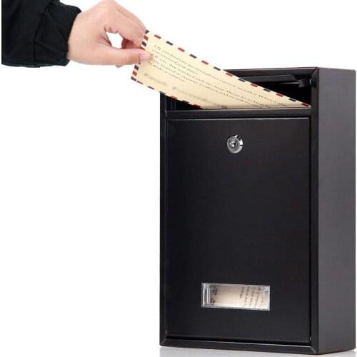 Outdoor Lockable Metal Mailboxes Wall Mounted Mail Box Mailbox Bucket Post Letter Boxwith Key Garden Decoration Garden Supplies