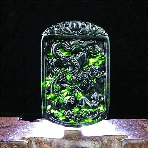 Natural Xinjiang Moyu Dragon Jade Pendant Dragon Jade Necklace Hand Carving New