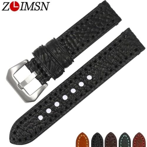 ZLIMSN New Watch accessories Italian cow leather watch band 20mm 22mm 24mm 26mm watchbands men watch strap Suitable for Panerai