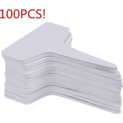 Garden Labels gardening plant classification sorting sign tag ticket plastic writing plate board Plug in card white 100 pcs
