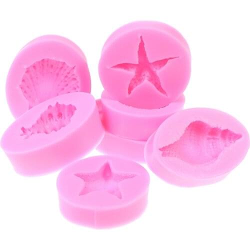 Shell Silicone Mold Fondant Cake Candle Soap Mold Pearl Conch Starfish Silicone
