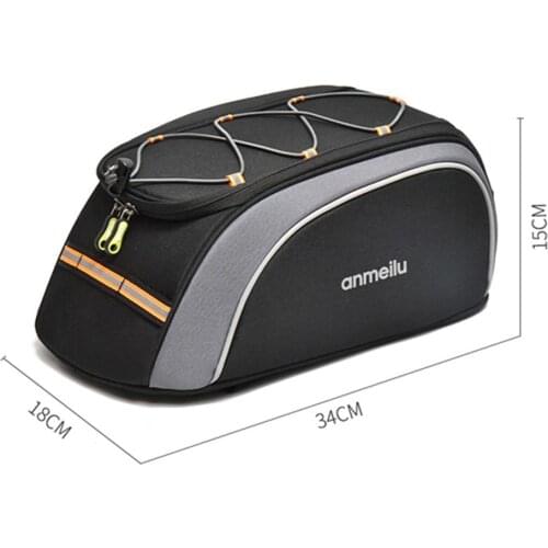 13 Inch Bicycle Rear Seat Bag Waterproof Cycling Bike Rack Trunk Cargo Bag Pannier 8L Handbag Shoulder Bag Cycling Accessories