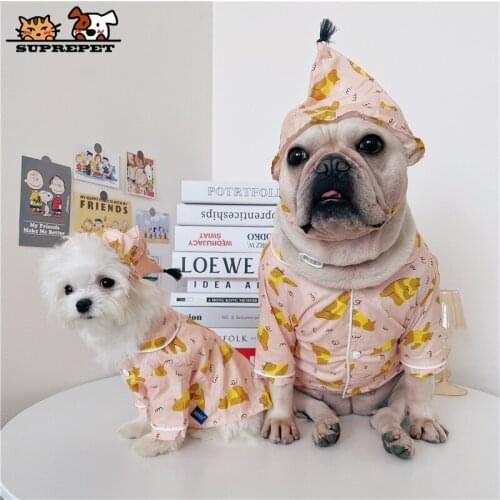 SUPREPET Funny Pet Clothing Cute Bichon Shirt French Bulldog Clothes for Small Dogs Pajama Set Puppy Costume Schnauzer Tracksuit