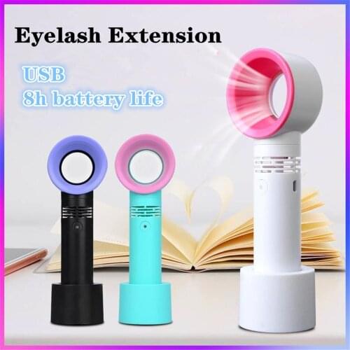 Eyelash Firm Lash Dryer 3 Gears Eyelash Fan Dryer Mini Handheld Bladeless Fan Lashes Blower Glue Grafted Eyelashes Dryer Beauty