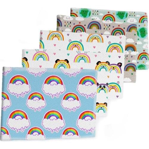 Twill Rainbow Printed Polyester Cotton Material Patchwork Sewing Fabrics Quilt Needlework DIY Cloth 50*145cm