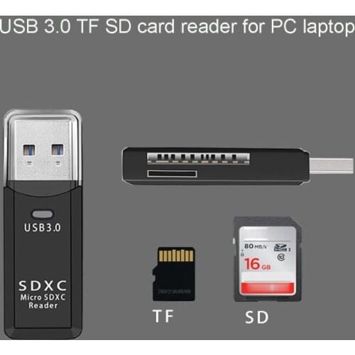 Universal 2in1 USB 3.0 Dual Slot High Speed Adapter Micro SD TF SD Memory Card Reader For PC Laptop Computer