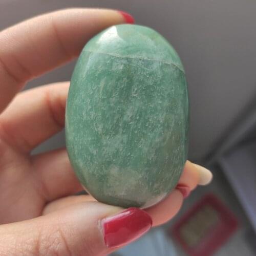 Green Aventurine Oval Palm Stone,Worry Stone Healing Chakra Reiki Balancing 1pcs