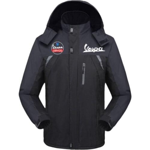 Winter Vespa Logo Thicken Windbreaker Coats Waterproof Warm Outdoor Couples Cold-Proof Mountaineering Clothing Jackets k