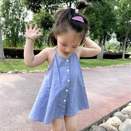 2021 Girls Baby Summer Dress Cotton Linen Comfortable Clothing Kids Dresses Vestidos Children Clothes