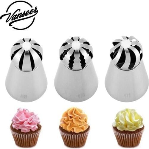 3pcs/set Cake Decorating Tip Russian Ball Pastry Tips Set Icing Piping Cream Cookie Baking Decor Tools