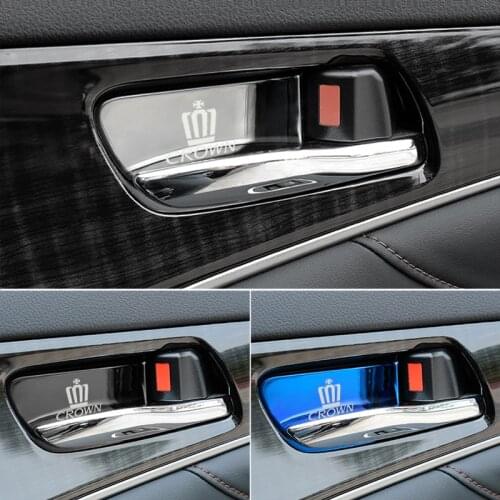 4PCS Car Interior Inner Door Bowl Decoration Cover Door Protection Trim Sticker for Toyota CROWN 2015-2018 Accessories