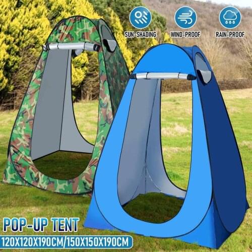 1.2x1.2x1.9M Shower Tent Automatic Open Bathing Changing Cloth Tent 2 windows Ventilation UV Protection Waterproof Camping Tent