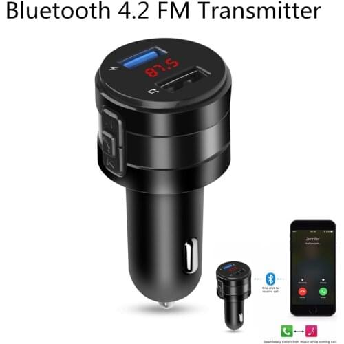 Car Kit Handsfree Wireless Bluetooth FM Transmitter LCD MP3 Player Car Charger 2.1A Car Accessories Handsfree Digital Voltmeter