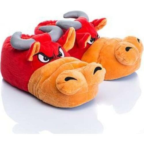Animal House Men Women Red Shoes Turkish Slippers for Home New Casual Unisex Sandals 2021 Winter Keep Warm Bulls