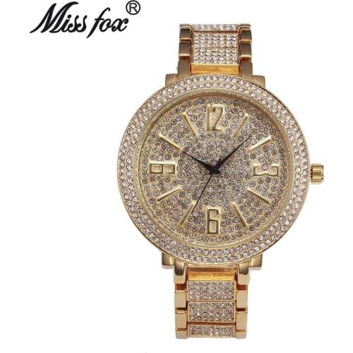 Watches Fashion Japanese Full Diamond Watch Relogio Feminino Female Large Dial Quartz For Women Movement Arabic Numeral Watches