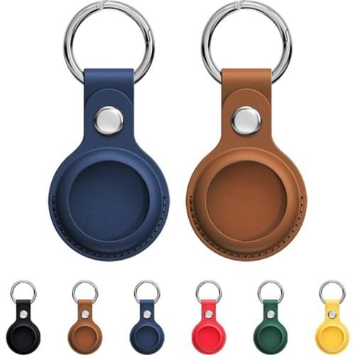For Apple Airtags Case Leather Keychain Protective For Airtag Tracker Locator Device Anti-lost For airtag air tag Case llavero