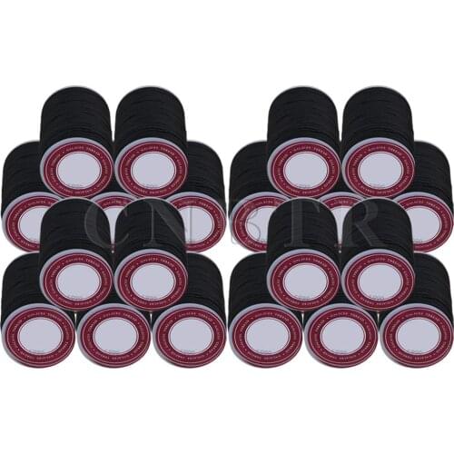 CNBTR 20 Pieces Black 0.5mm Waxed Polyester Round Braided Leather Sewing Thread Cord