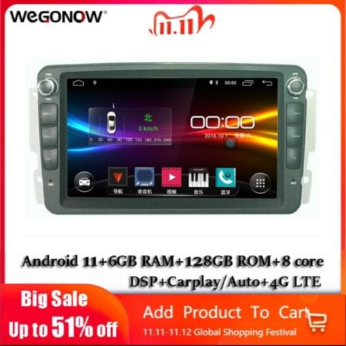 DSP IPS 7''Android 10.0 8 Core 4GB RAM 64GB Car DVD Player GPS Map WIFI Radio For Benz Vaneo Vito Viano W203 W168 A170 W209 W163