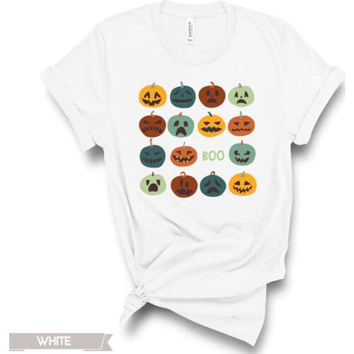 All Styles of Pumpkins Women T Shirts Cotton Funny Halloween Graphic Tees Witch 90s Boho Grunge Spirit Devil Tshirt Orange Top