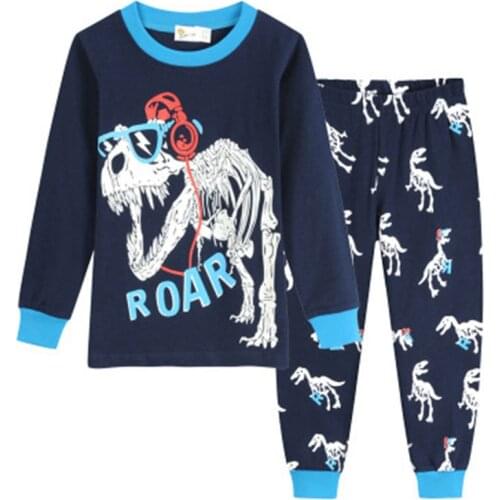 Hot Sale 2-8T Dinosaur Baby Kids Pajamas Sets Children Boys Girls Nightgown Clothing Winter Autumn Wear T Shirt Pants Kids Suit