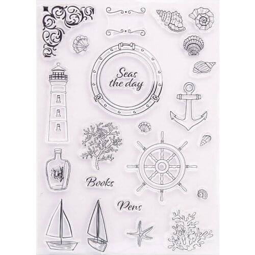 Hot Sale Rudder Sailing Boat Transparent Clear Stamps / Silicone Seals Roller Stamp For DIY Scrapbooking Photo Album/Card Making