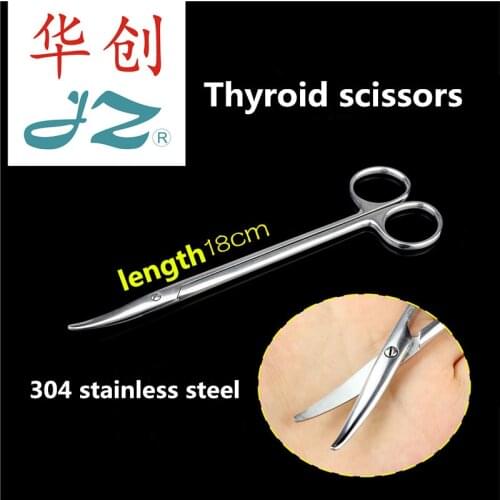 JZ Surgical instruments Medical Thyroid scissor oral cavity cutter curved head elbow scissors Thyroid scissors Otolaryngology