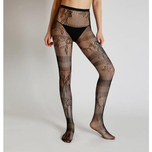 Sexy France Designs Mozimer Brand Flower Fish Net Tights Mesh Sexy Pantyhose High Flexible Womens Hole Lingerie Stockings