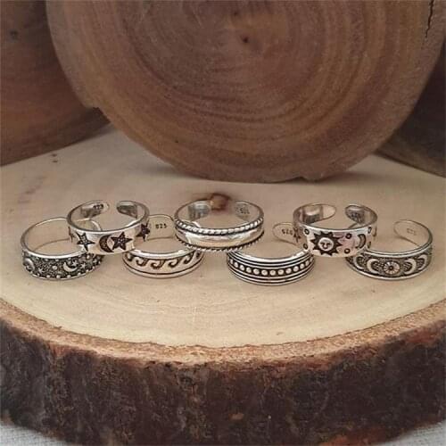 Summer Beach Vacation Knuckle Foot Ring Open Toe Rings Set for Women Girls Adjustable ring set schmuck matching jewelry