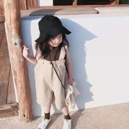 Girls' Suit Summer New Baby Girl Clothes Japanese And Korean Style Sleeveless Vest +Overalls ChildrenS Clothing Sets