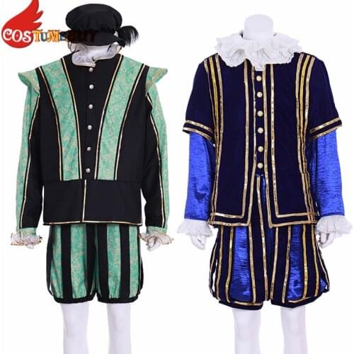 Costumebuy Victorian Tudor Prince Costume Renaissance Medieval Tudor Elizabethan Artist Men Suit Custom Made