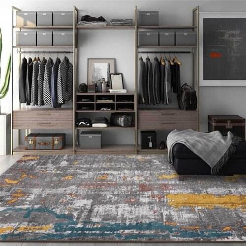 Fashion Industrial-Style Rug American-Style Light Luxury Gray Carpet Living Room Bedroom Bed Blanket Kitchen Floor Mat
