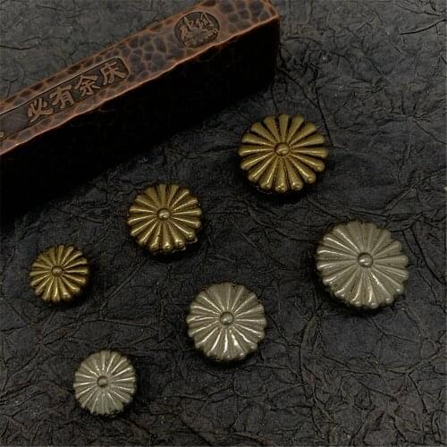 Daisy Concho Leather Rivets Screw Back Fastener Studs For Decoration,11/14/17mm Aged Brass and Old Silver