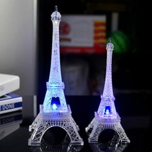 Colorful Romantic Eiffel Tower LED Night Light Desk Wedding Bedroom Decorate Lamp Child Gift