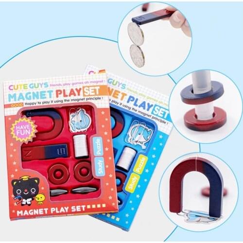 10Pcs/Set Education Magnet Toy Funny Easy-assembled Wear-resistant Education Science Magnet Toy Set for Kids Physics Experiment