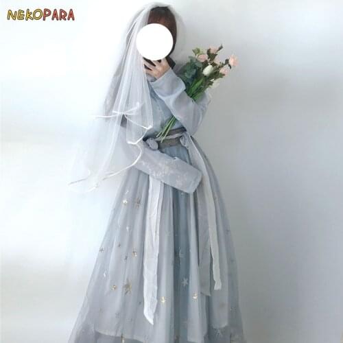 The Milky Way--Elegant Womans Hanfu Chinese Tradition Style Hanayome Chiffon Vintage Gorgerous Dress 2Pcs Set