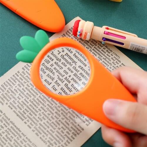 Carrot Children Magnifying Glass HD Magnifier Educational Toys Outdoor Exploration Kid Learning Handheld 3x Anti-drop Stationery
