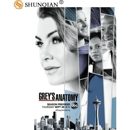 Custom canvas poster Art Greys Anatomy Decoration poster cloth fabric wall poster print Silk Fabric Print