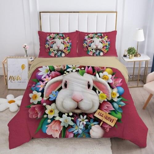 Cartoon Childrens Bedding set for kids baby Duvet cover set pillow case Bed linens Quilt cover 140x200 Bed set Single pink